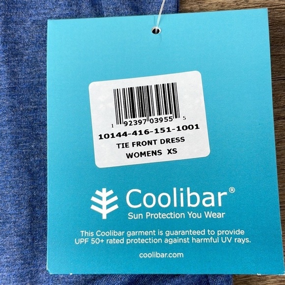 NWT Coolibar Women’s Tie Front Dress, Blue, UPF 50+ Sun Protection, size xs - Picture 6 of 10